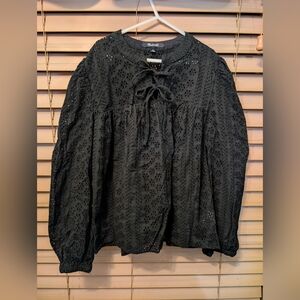 Madewell Black Eyelet Blouse